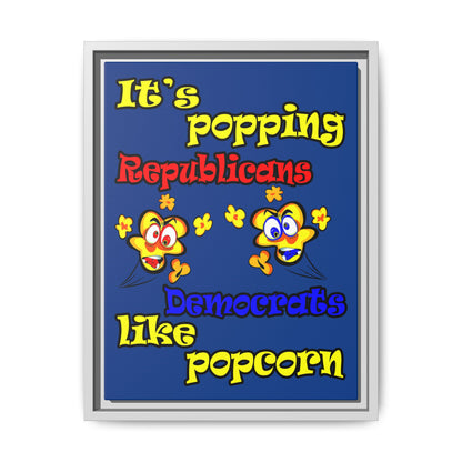 popping like popcorn - framed canvas art (dark blue)