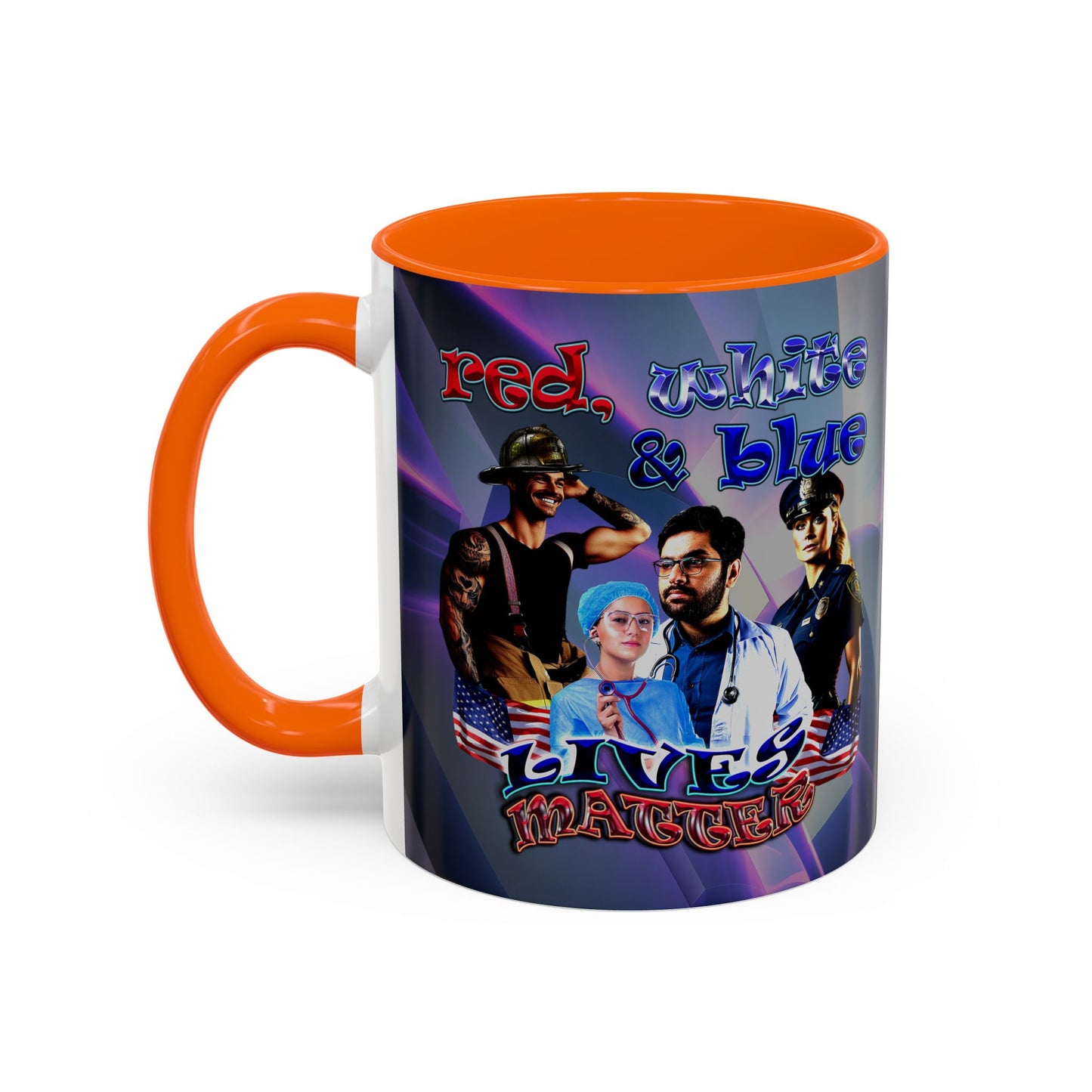 rw&b lives matter - Accent Mug (grey-pink wave)