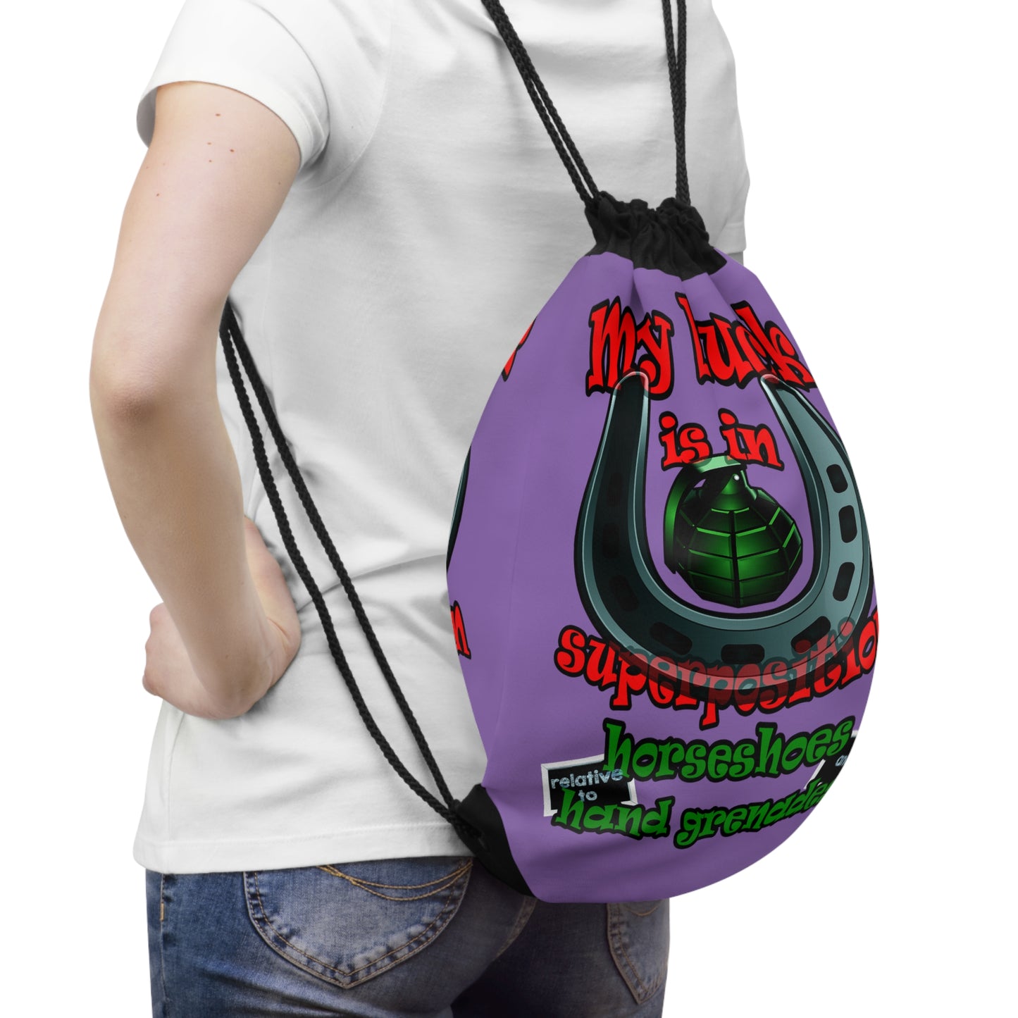 my luck - Drawstring Bag (light purple)