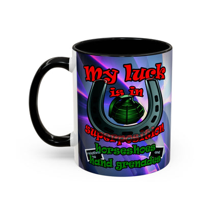 my luck - Accent Mug (grey-pink wave)