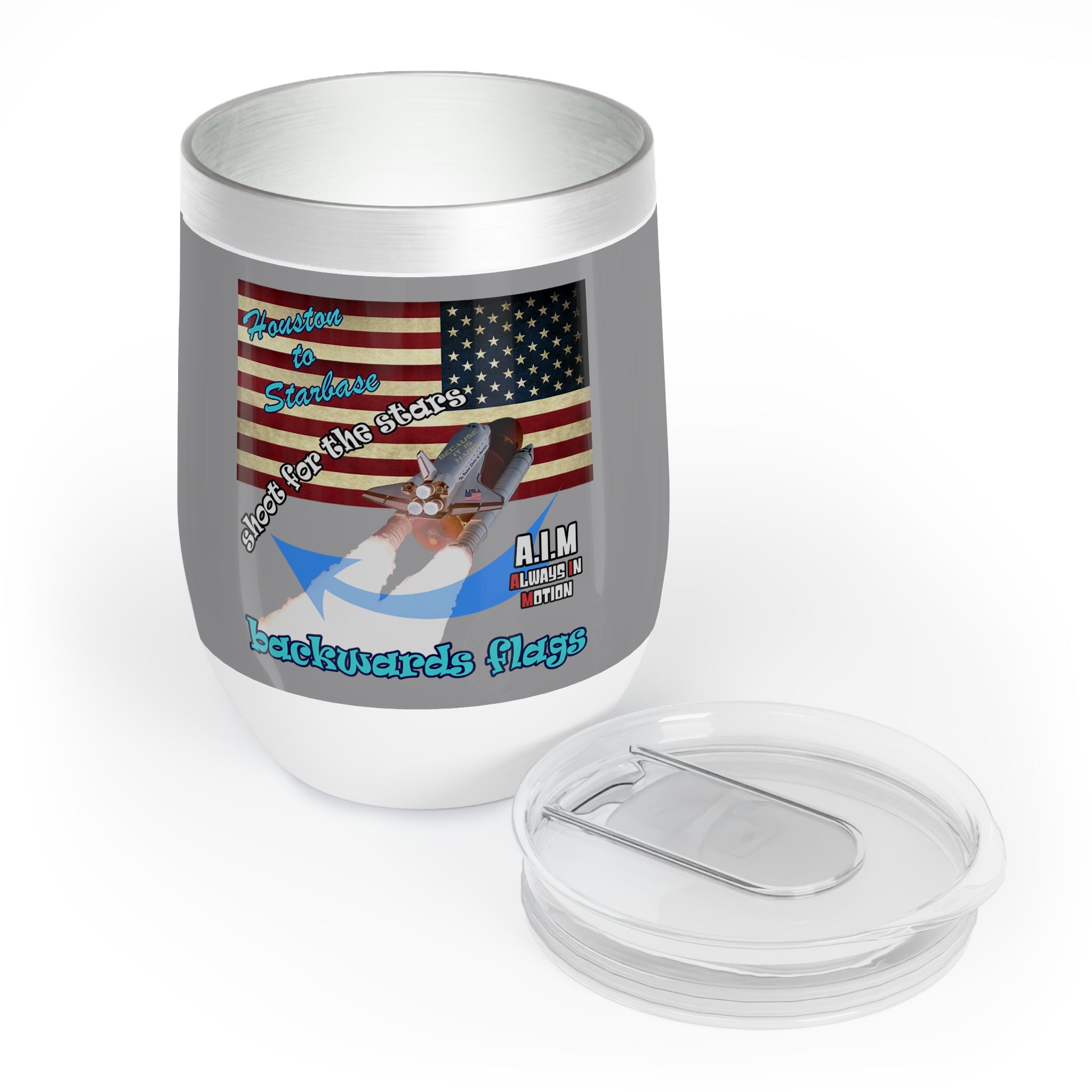 shoot for the stars - Chill Wine Tumbler (grey)