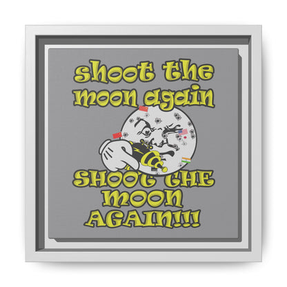 shoot the moon again - framed canvas art (grey)