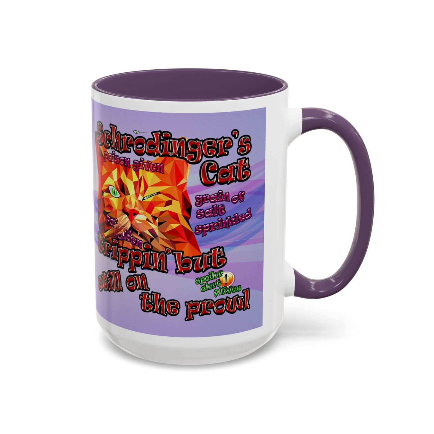 schrodinger's cat - Accent Mug (light blue-pink wave)