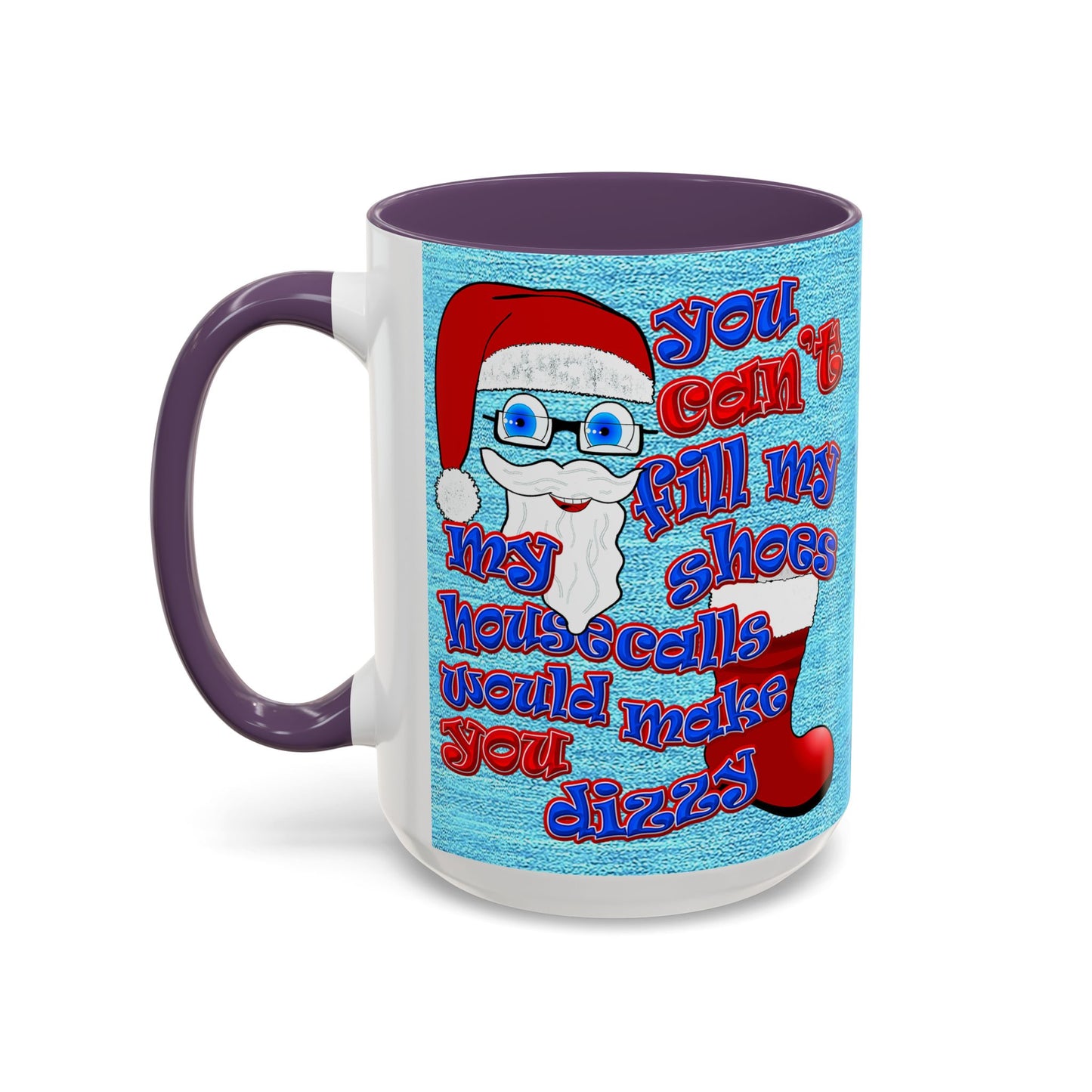 santa's shoes - Accent Mug (faded dark blue)