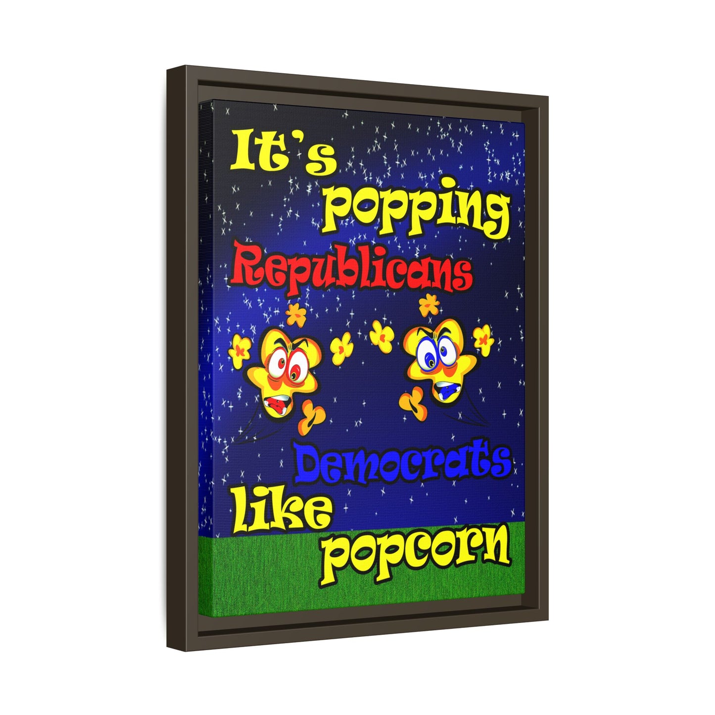 popping like popcorn - framed canvas art ('snoops' background)