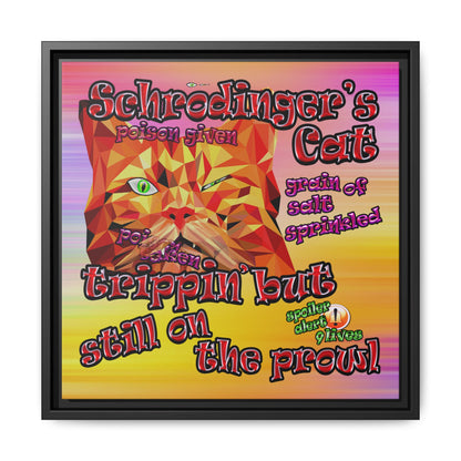 schrodinger's cat - framed canvas art (color blur)