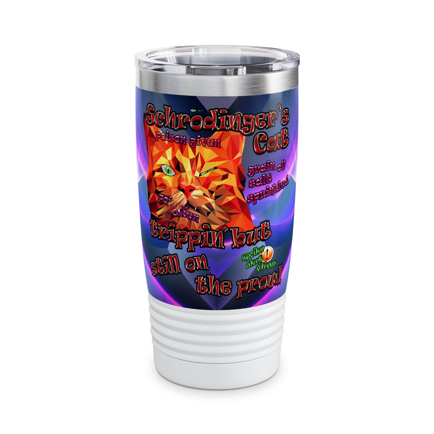 schrodinger's cat - Ringneck Tumbler, 20oz (grey-pink wave)