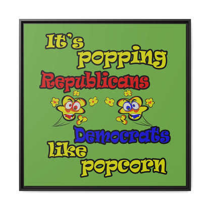 popping like popcorn - framed canvas art (green)