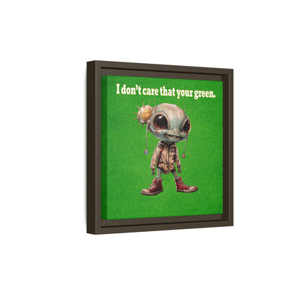 I don't care that your green - framed canvas art (green turf)