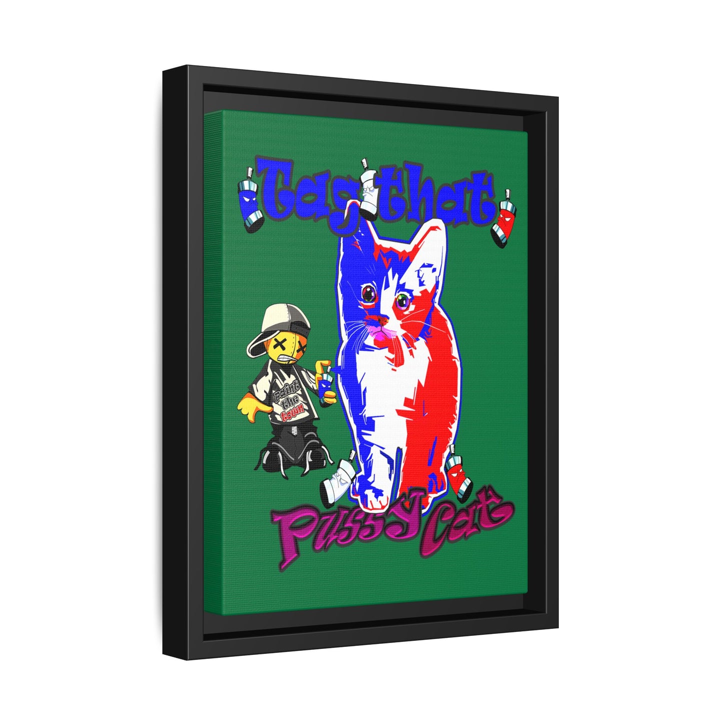 tag that - framed canvas art (dark green)