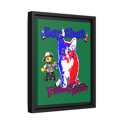 tag that - framed canvas art (dark green)