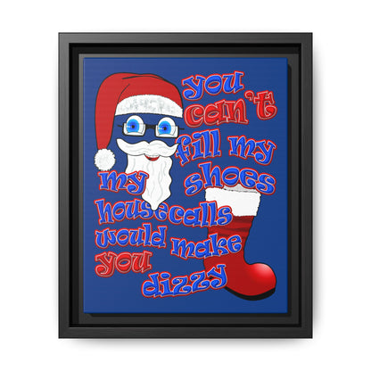 santa's shoes - framed canvas art (dark blue)