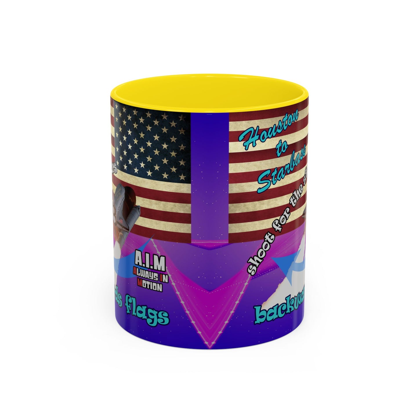 shoot for the stars - Accent Mug (purple-pink wave)