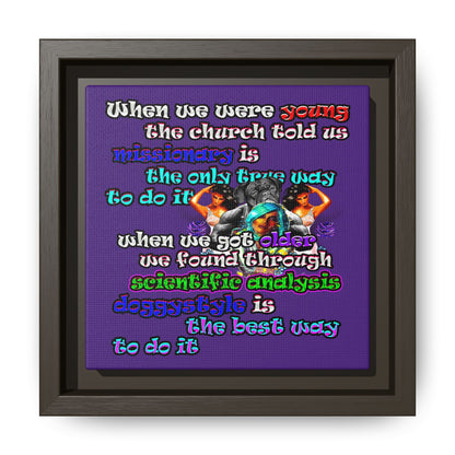 doggystyle - framed canvas art (purple)
