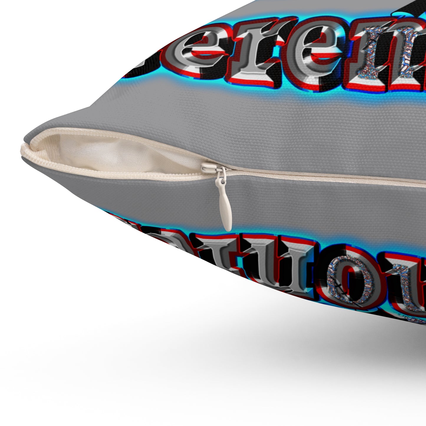 em cee squared - Spun Polyester Square Pillow - (grey)