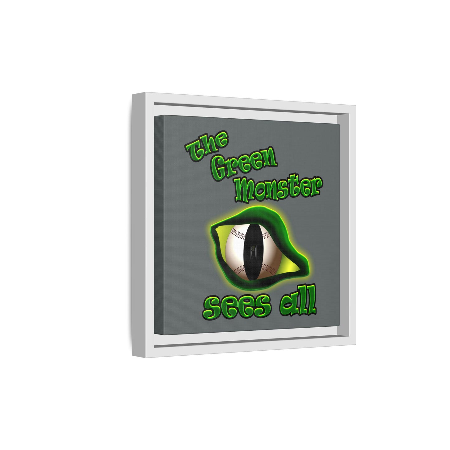green monster - framed canvas art (dark grey)