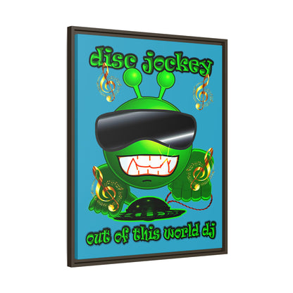disc jockey - framed canvas art (turquoise)