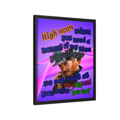 high noon - framed canvas art (purple-pink wave)