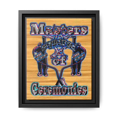em cee squared - framed canvas art (butterscotch wood finish)