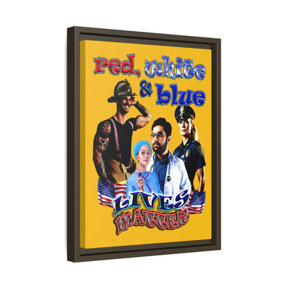 rw&b lives matter - framed canvas art (yellow)