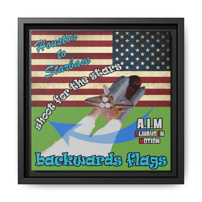 shoot for the stars - framed canvas art (green)