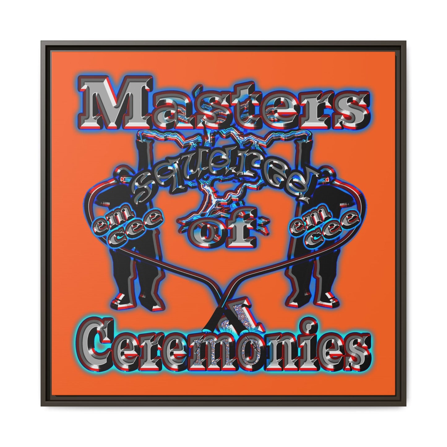 em cee squared - framed canvas art (orange)