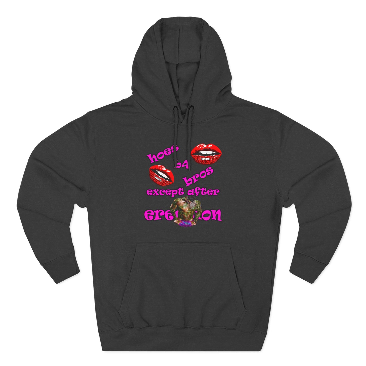 hoes b4 bros - Three-Panel Fleece Hoodie