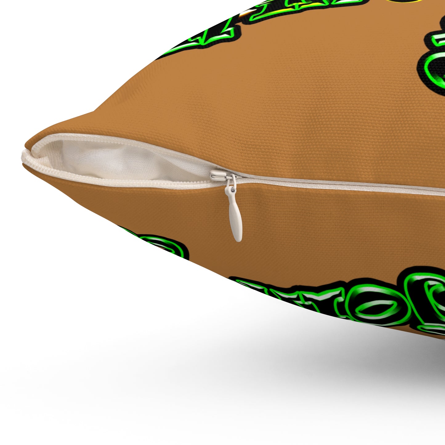 og - Spun Polyester Square Pillow - (light brown)