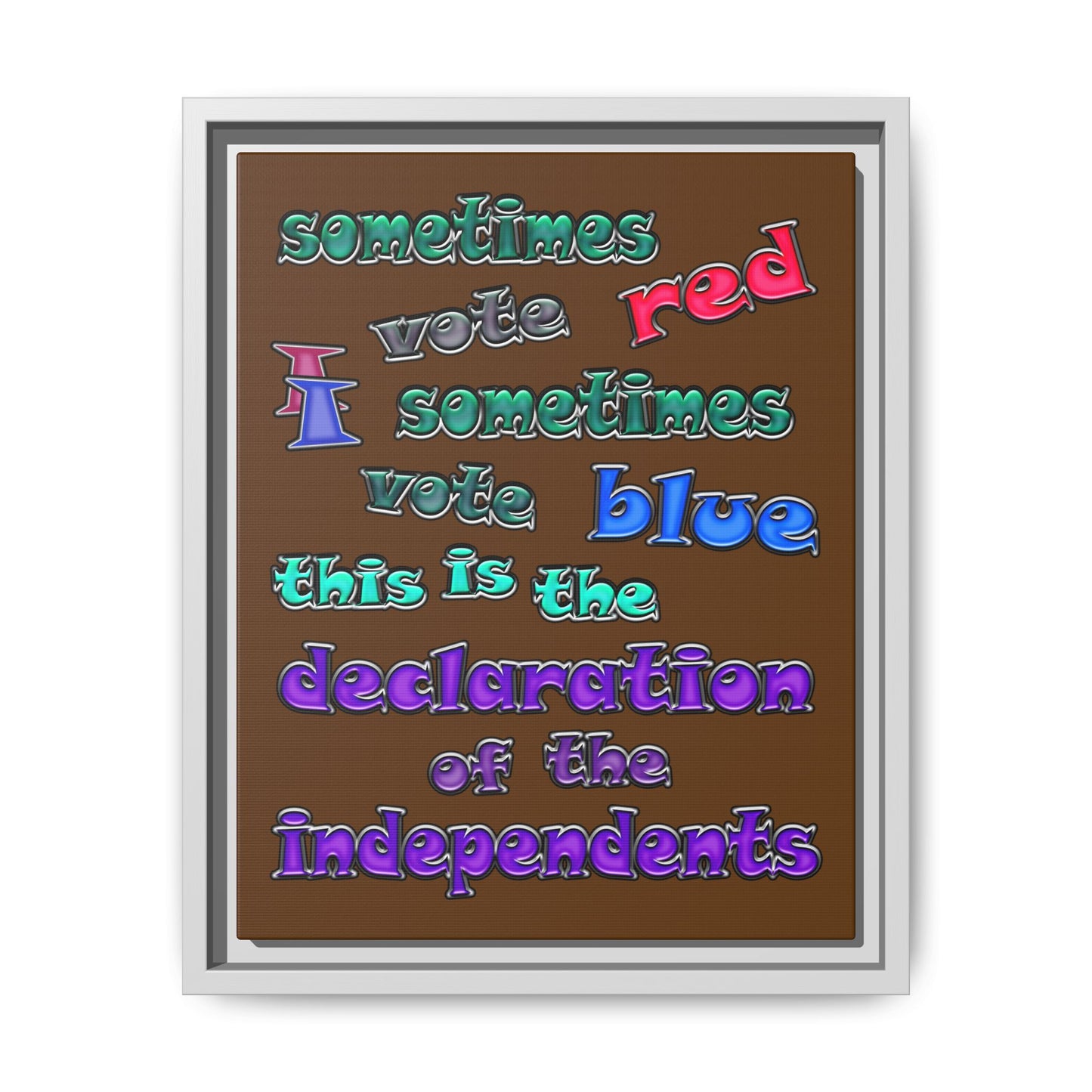 declaration of the independents - framed canvas art (brown)