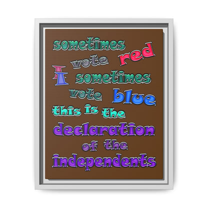 declaration of the independents - framed canvas art (brown)