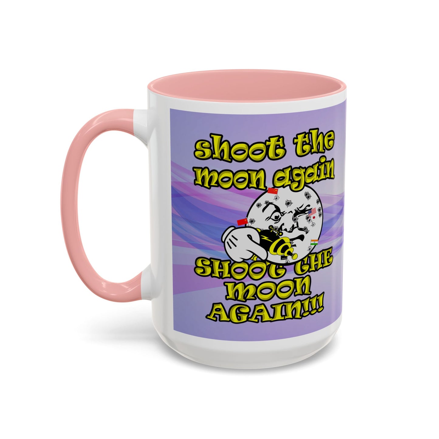 shoot the moon again - Accent Mug (light blue-pink wave)