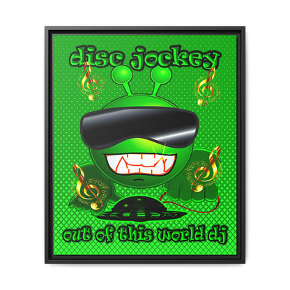 disc jockey - framed canvas art (logo green)