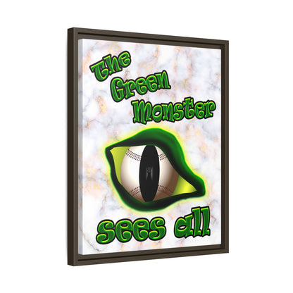 green monster - framed canvas art (white marble)