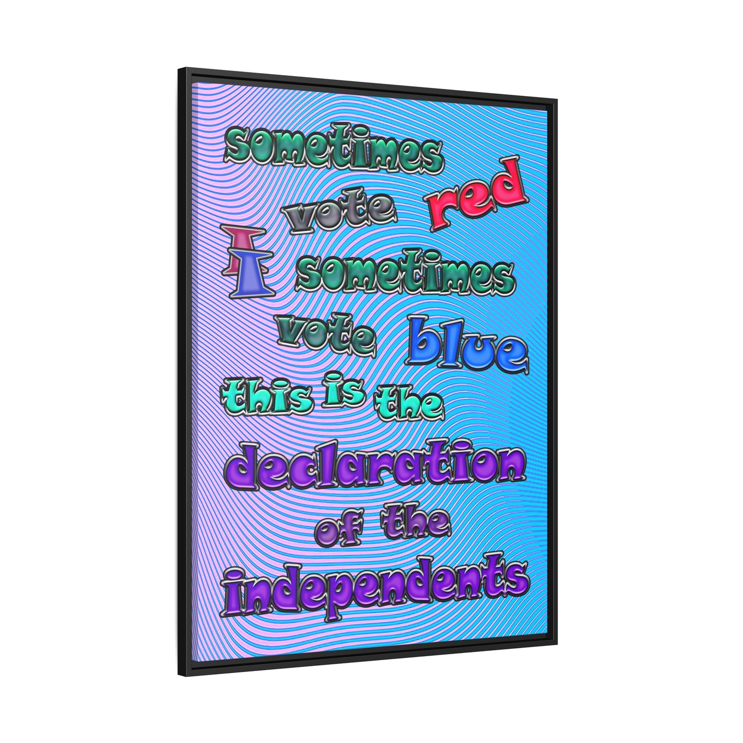 declaration of the independents - framed canvas art (light blue-purple wave)