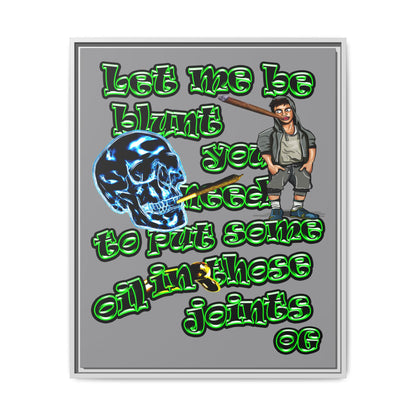 og - framed canvas art (grey)