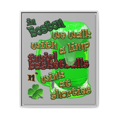 celtics logo - framed canvas art (light grey)