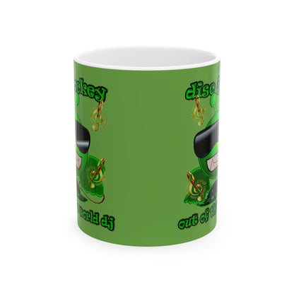 disc jockey - White Mug (green)