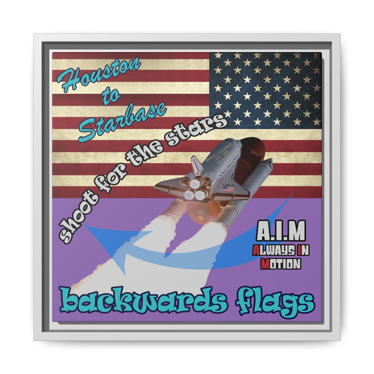 shoot for the stars - framed canvas art (light purple)