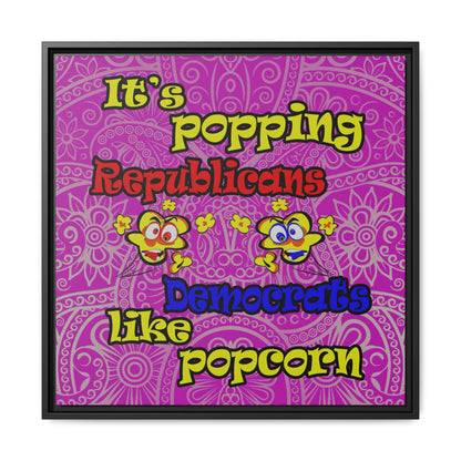 popping like popcorn - framed canvas art (pink swirl)