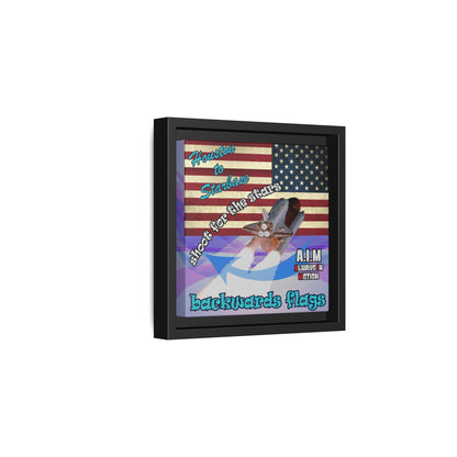 shoot for the stars - framed canvas art (light blue-pink wave)