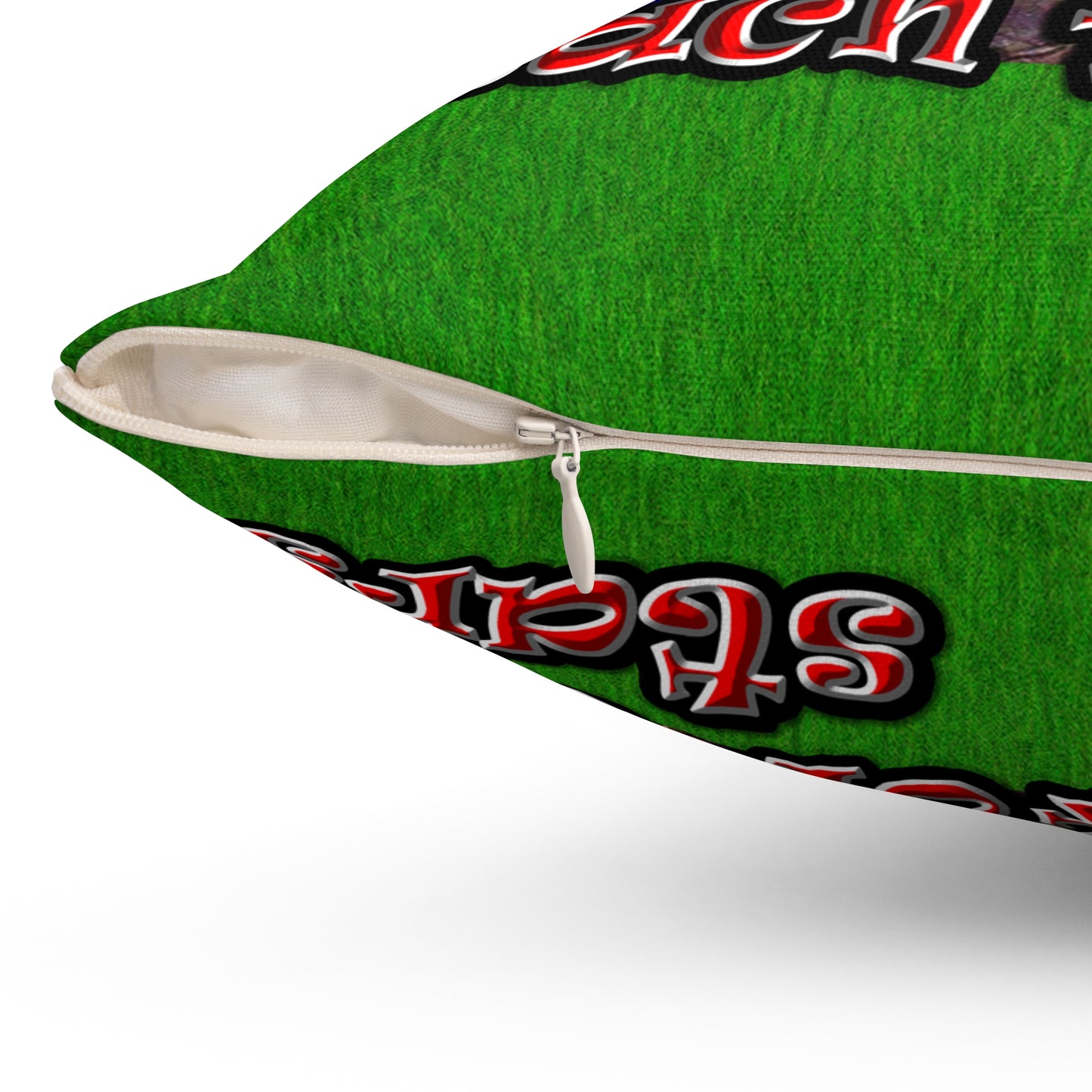 defy conquer reach - Spun Polyester Square Pillow - ('snoops' background)