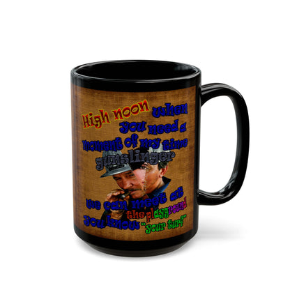 high noon - Black Mug (brown papyrus)
