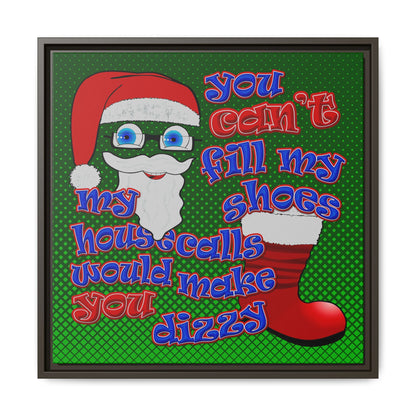 santa's shoes - framed canvas art (logo green)