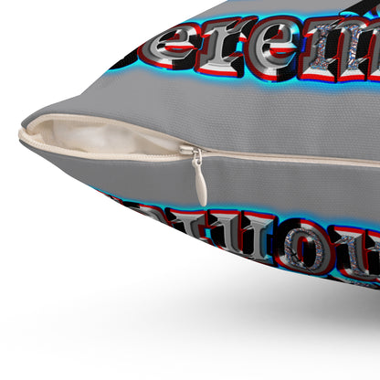 em cee squared - Spun Polyester Square Pillow - (grey)