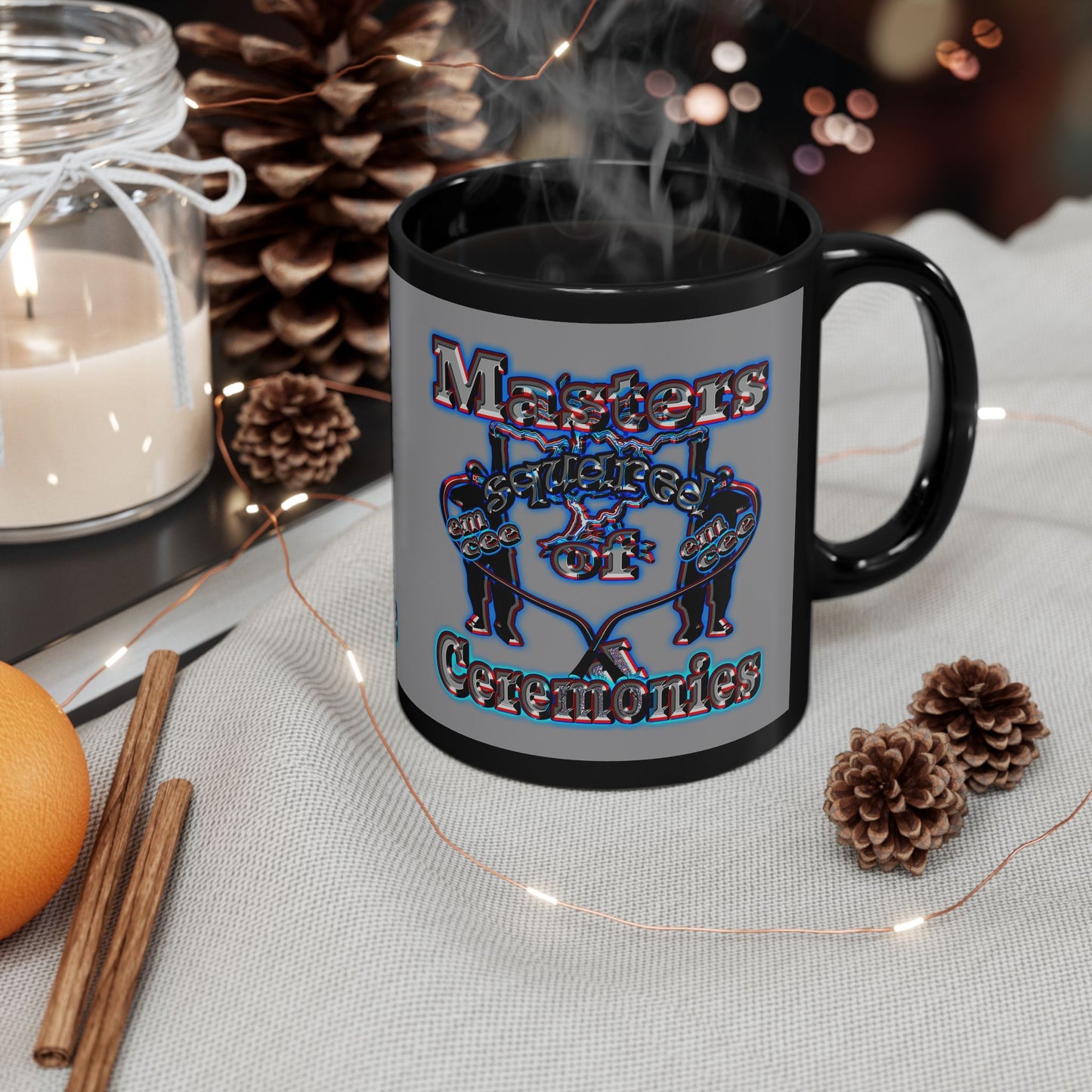 em cee squared - Black Mug (grey)