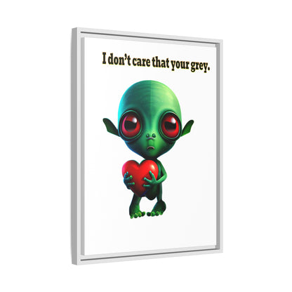 I don't care that your grey - framed canvas art (white)