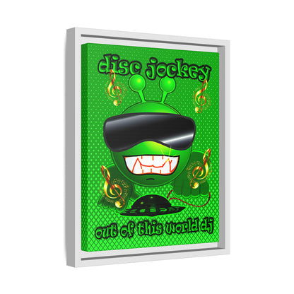 disc jockey - framed canvas art (logo green)