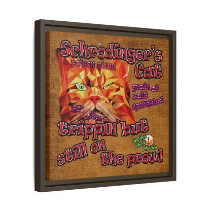schrodinger's cat - framed canvas art (brown papyrus)