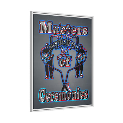em cee squared - framed canvas art (grey-light grey)