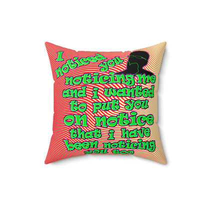 noticed you noticing - Spun Polyester Square Pillow - (yellow-orange wave)